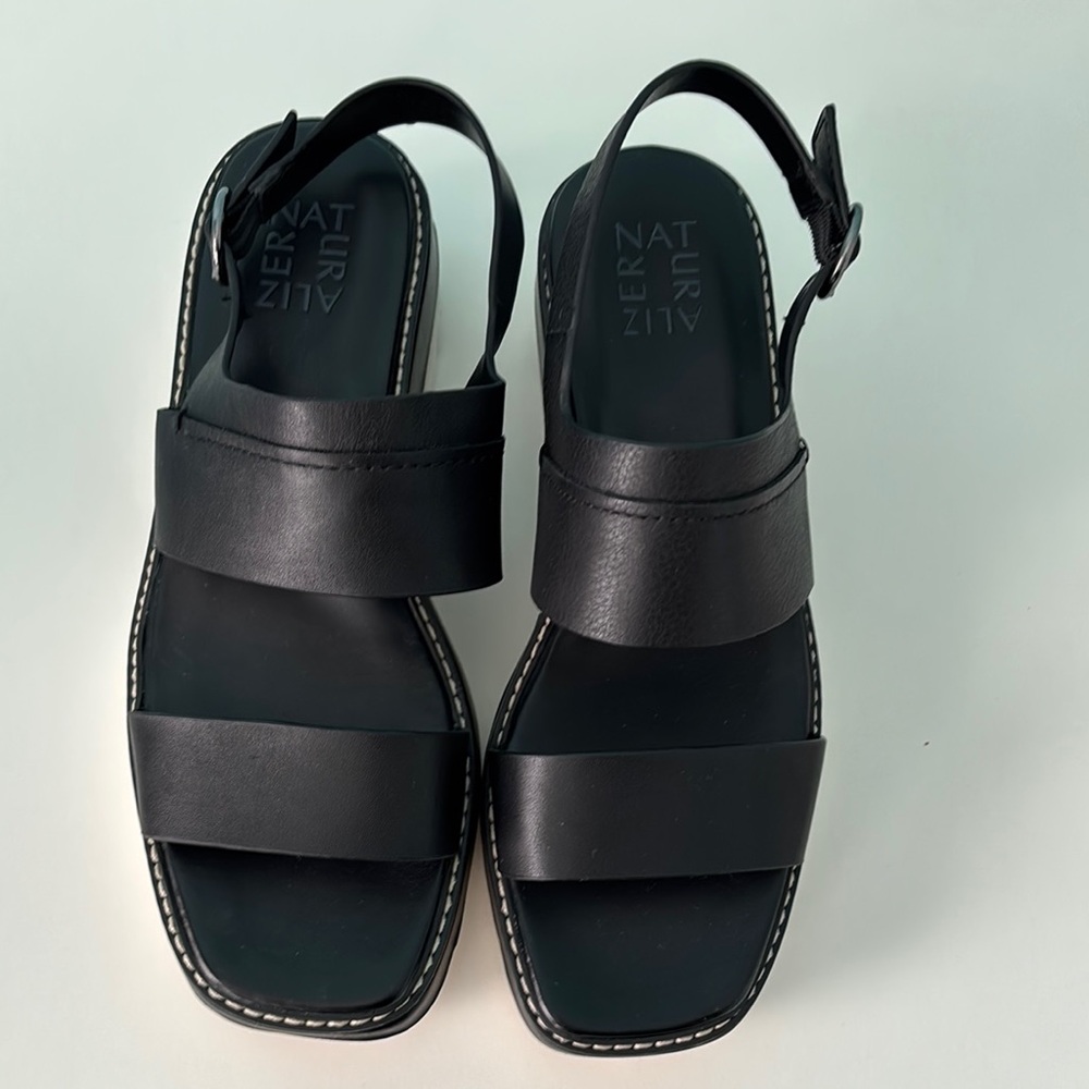 Naturalizer Black Platform Sandals Sz 7..5 - Picture 2 of 4